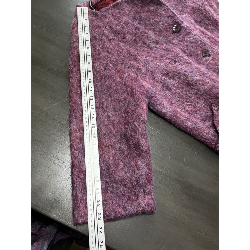 Bardolino Mohair Blend Coat Women's Purple Tweed Button Up‎ Mid Length England - Picture 6 of 12
